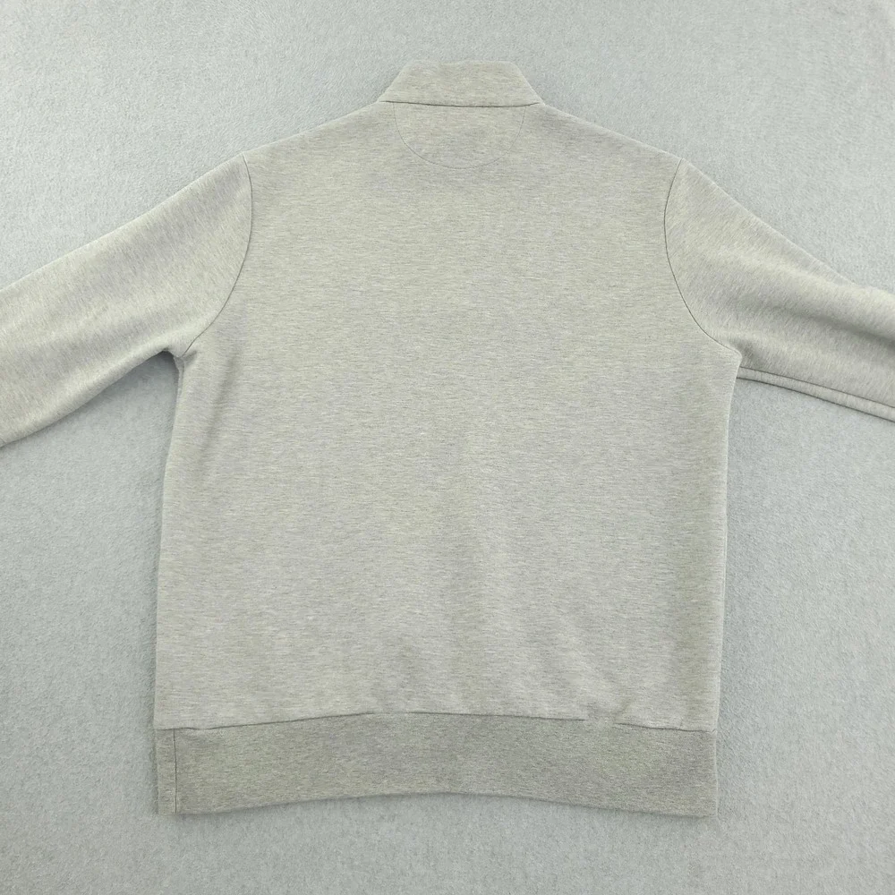 Polo Ralph Lauren Sweatshirt Mens L Gray Fleece 1/4 Zip Mock Neck Pullover